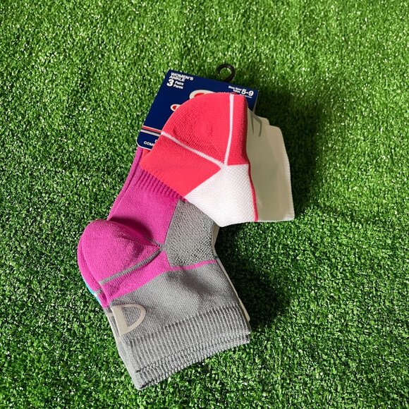 Champion Double Dry Colorblock Running Sports Ankle 3-Pairs Socks Size 5-9 NEW - Picture 5 of 11